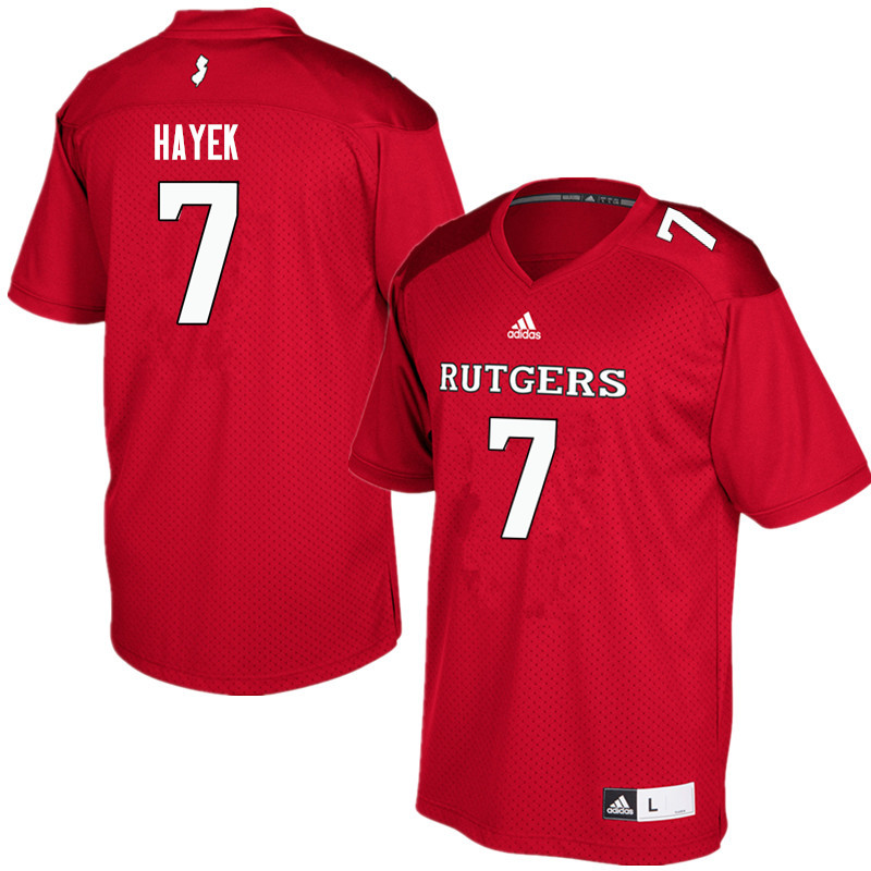 Men #7 Hunter Hayek Rutgers Scarlet Knights College Football Jerseys Sale-Red - Click Image to Close